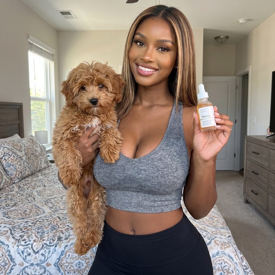 AI creator holding product